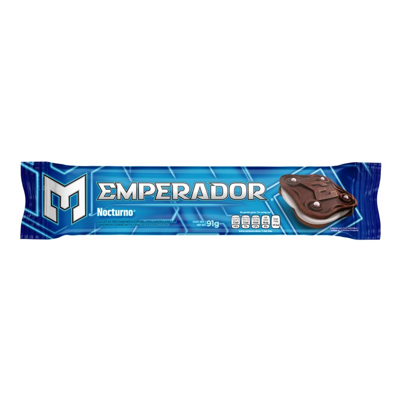 Galleta Emperador Tipo Sándwich Nocturno Sabor Vainilla 91Gr