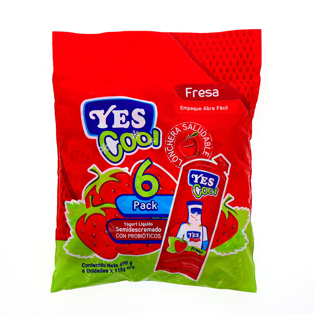 Yogurt Yes Cool Fresa 6Pack 690 Gr