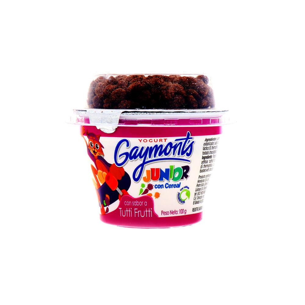Yogurt Gaymont´S Junior Con Cereal Sabor Tutti Frutti 100 Gr