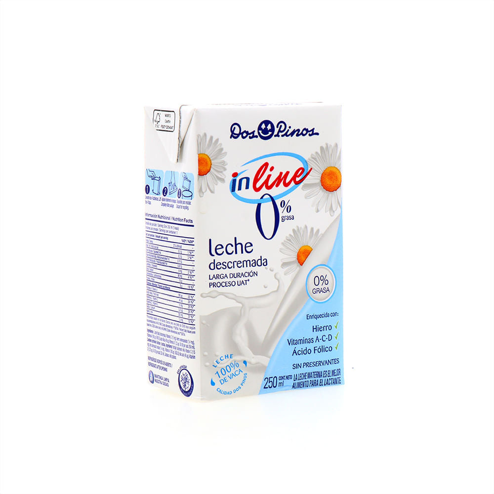 Leche Descremada Dos Pinos In Line 250 Ml