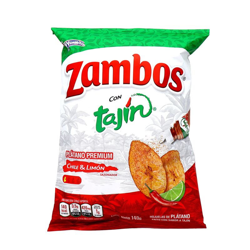 Tajaditas De Plátano Zambos Con Tajin 140 Gr