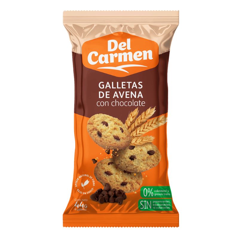 Galletas De Avena Del Carmen Sabor A Piña Colada 44 Gr
