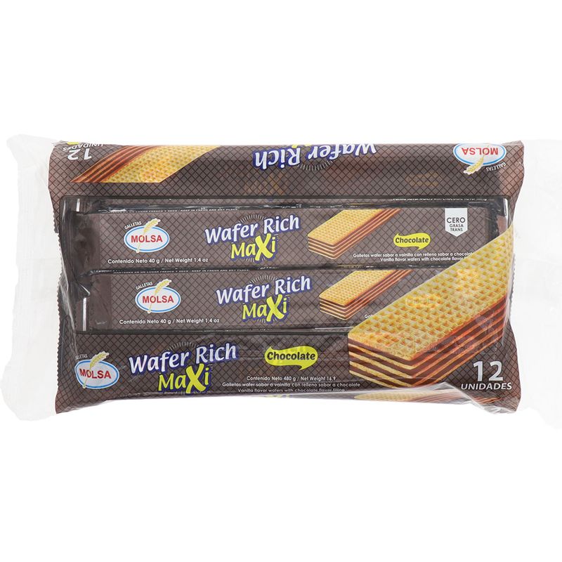 Galleta Wafer Rich Molsa Maxi Chocolate 480Gr