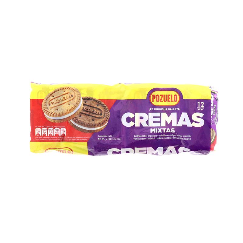 Galleta Relleno Pozuelo Cremas Mixtas 378Gr