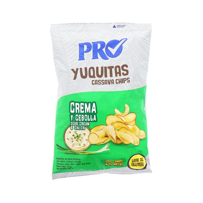 Yuca Tostada Pro Sabor Crema Y Cebolla 110Gr