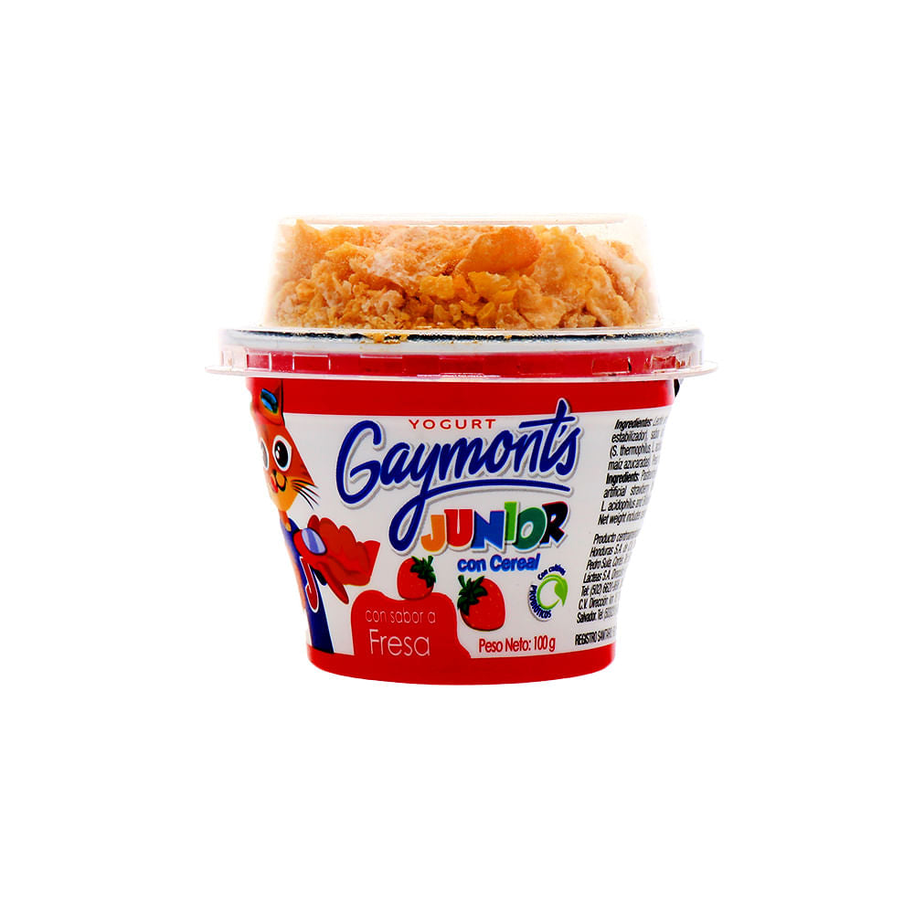 Yogurt Gaymont´S Junior Con Cereal Sabor Fresa 100 Gr