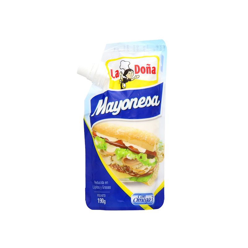 Mayonesa La Dona Con Omega 3 Doypack 190 Gr