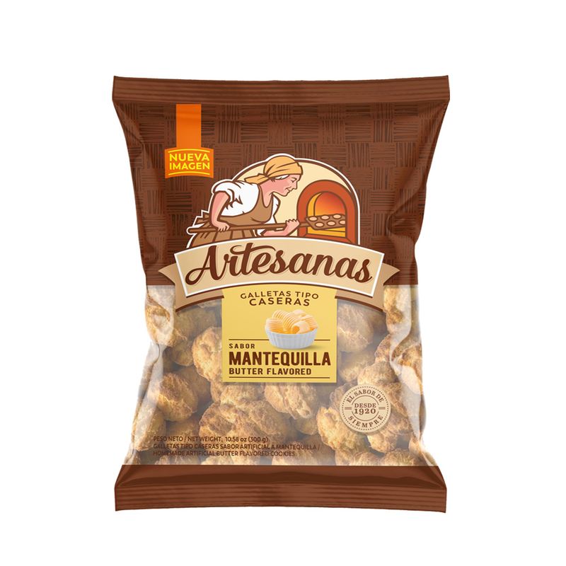 Galleta Artesanas Sabor Mantequilla 300 Gr