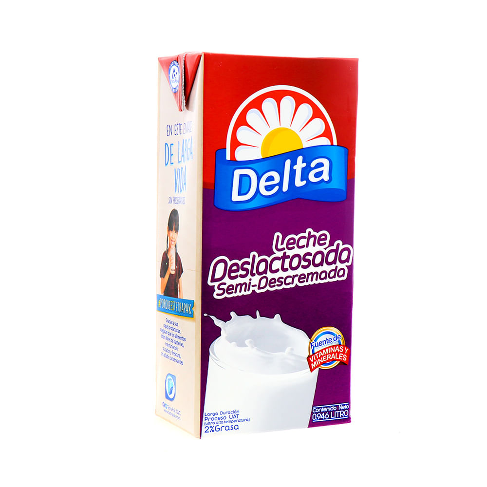 Leche Uht Delta Deslactosada Y Semidescremada 0.946 Lt