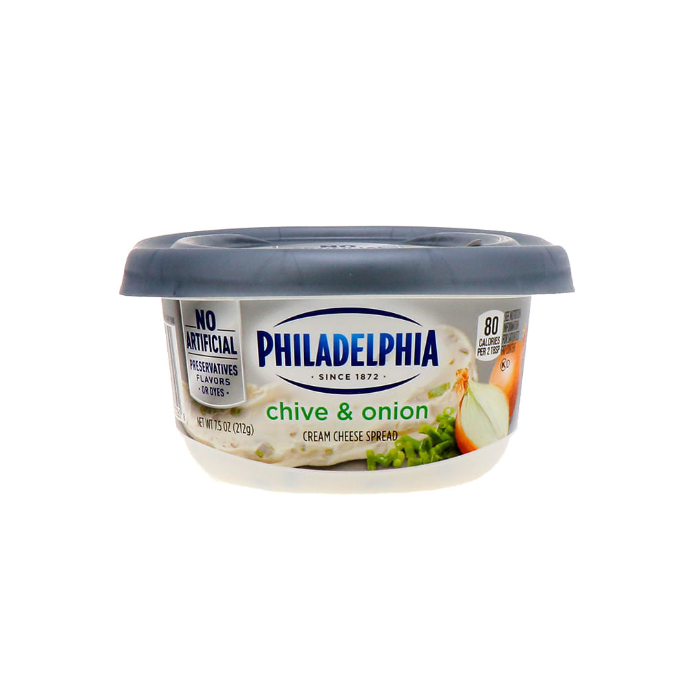 Queso Crema Philadelphia Con Cebollín Y Cebolla 7.5 Oz