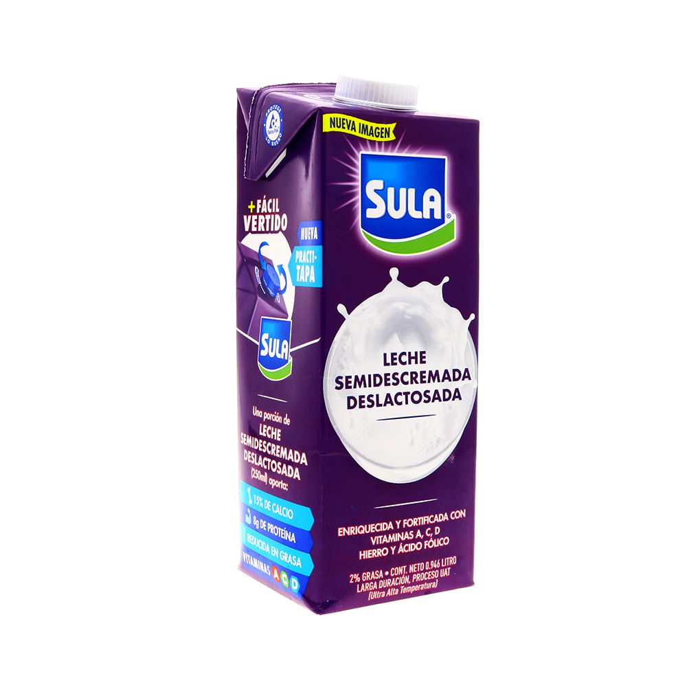 Leche Uht Sula Deslactosada Y Semidescremada 0.946 Lt