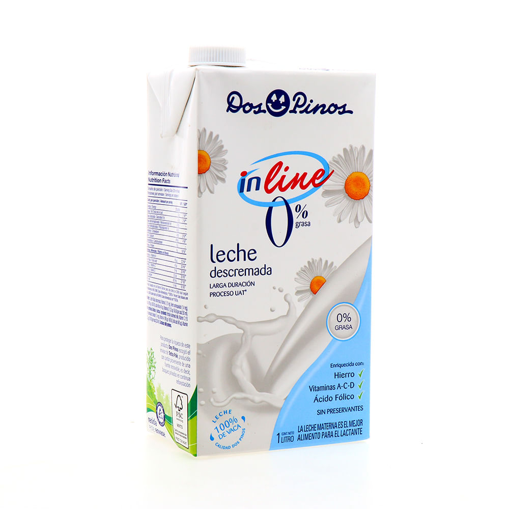 Leche Uht Dos Pinos Descremada 1 Lt