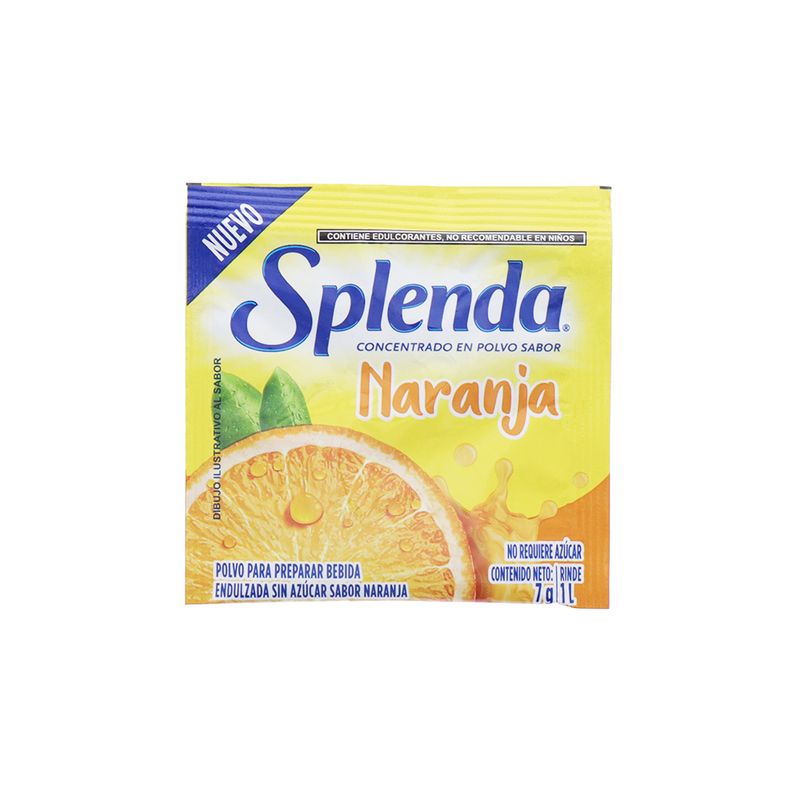 Bebida En Polvo Splenda Sabor Naranja 7 Gr