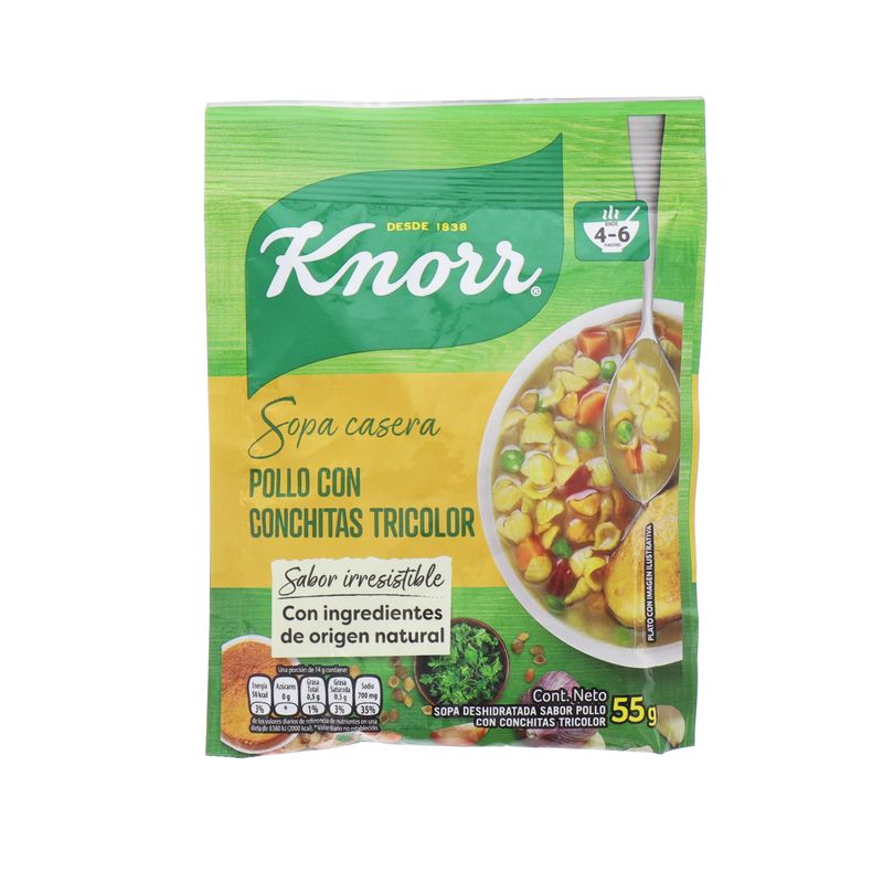 Sopa De Pollo Knorr Con Conchita Tricolor 55Gr