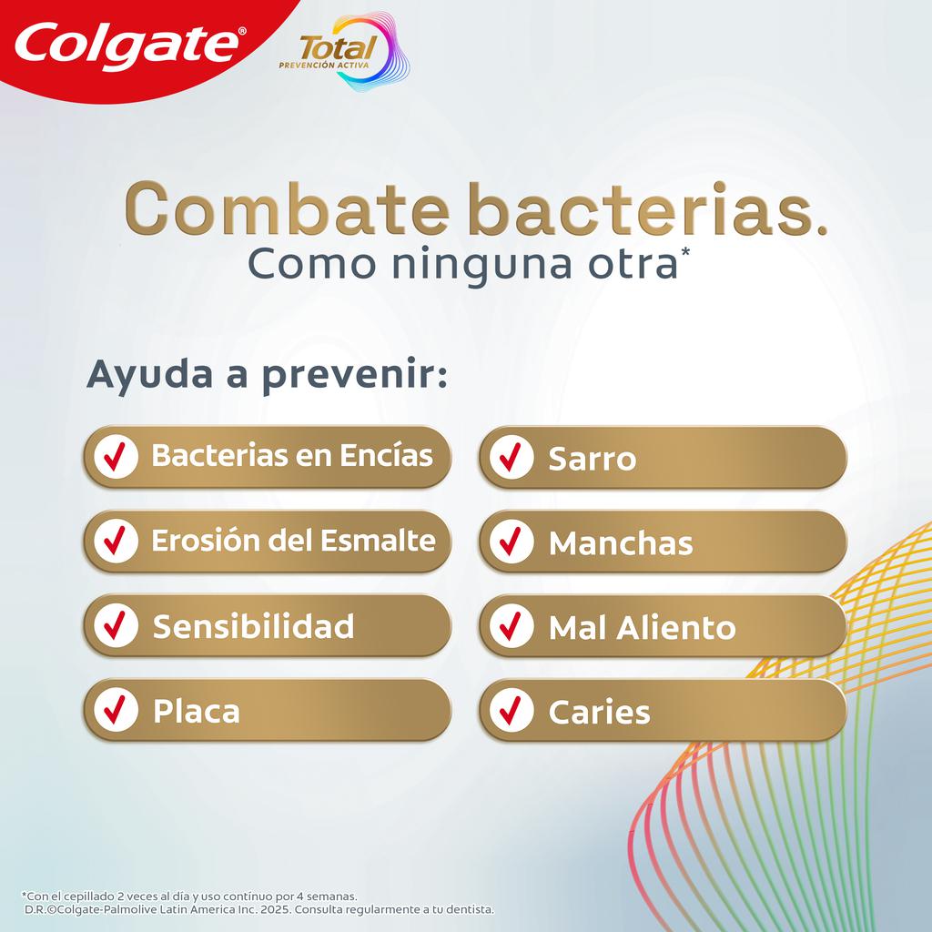 Colgate Pasta Dental Colgate Total Prevención Activa Fresh Mint 4 Unidades / 170 mL