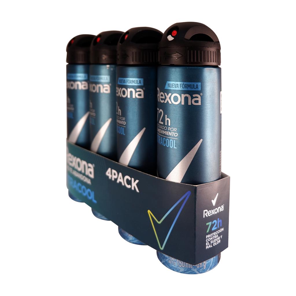 Rexona Men Desodorante Spray Active Dry 4 Unidades / 150 mL / 5 oz