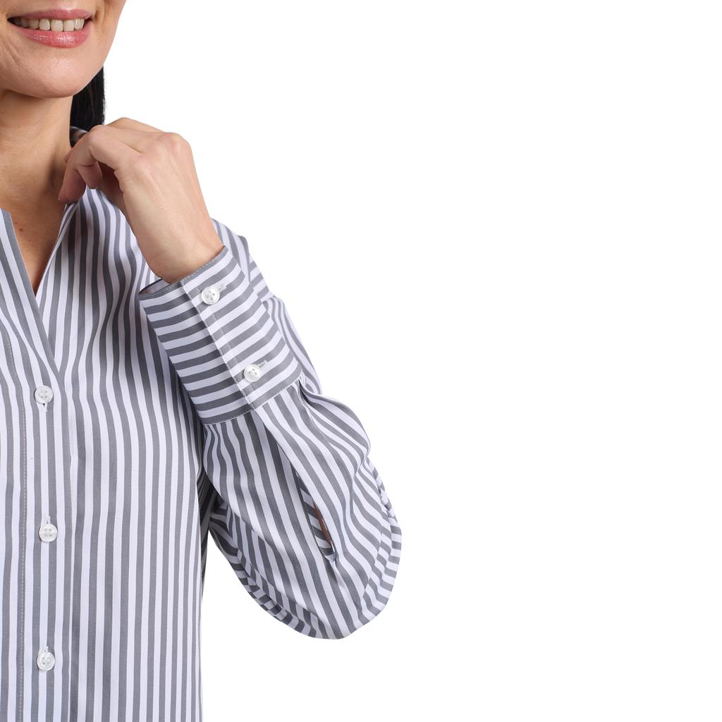 Hilary Radley Blusa de Manga Larga con Diseño de Rayas para Mujer