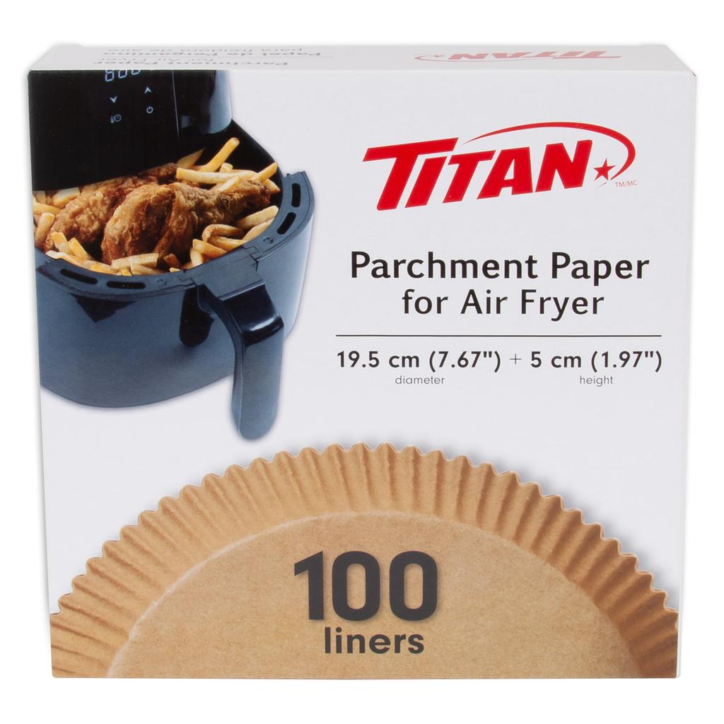 Titan Papel Antiadherente para Freidora de Aire 100 Unidades / 19.5 cm / 7.6"