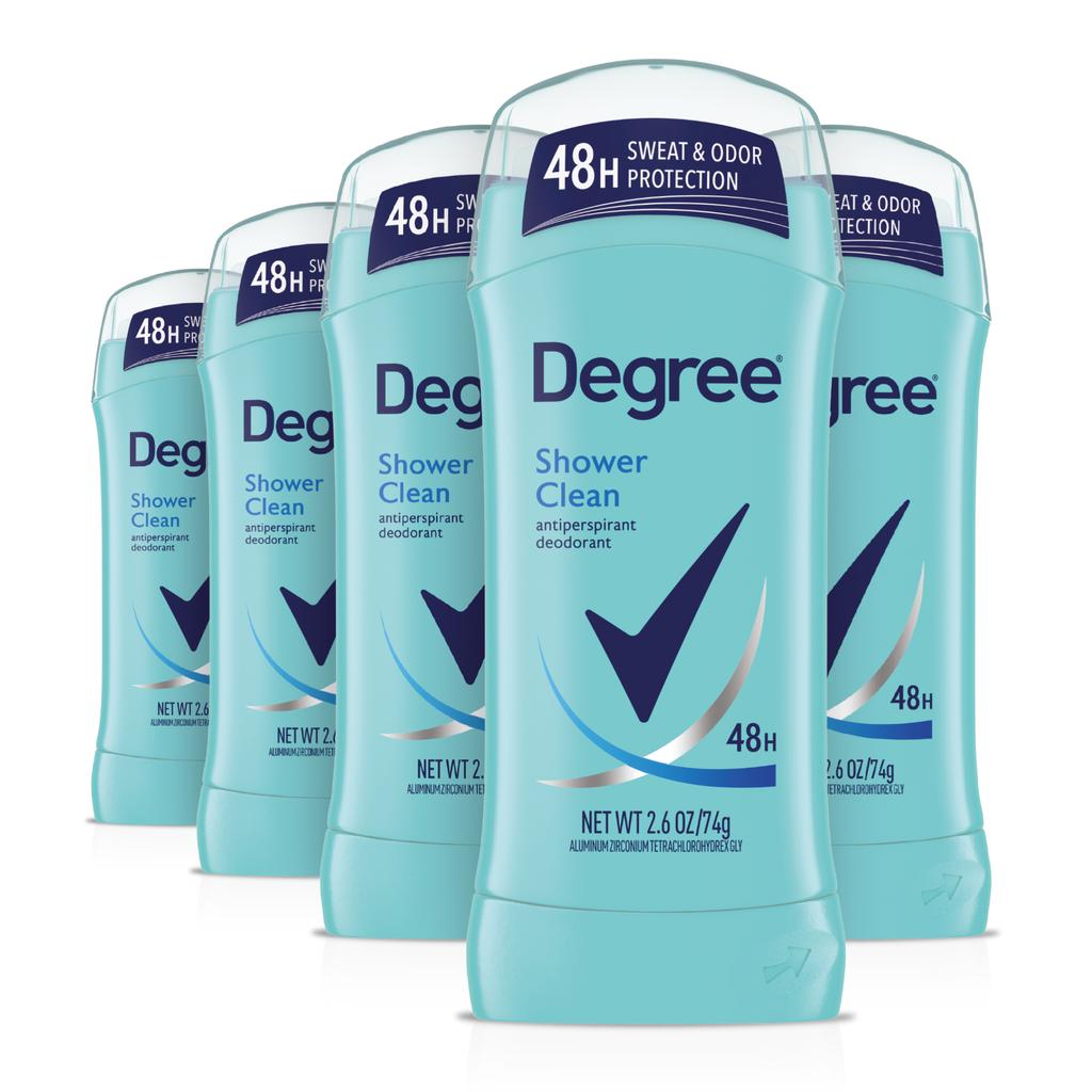 Degree Desodorante Shower Clean para Mujer 5 Unidades / 74 g / 2.6 oz