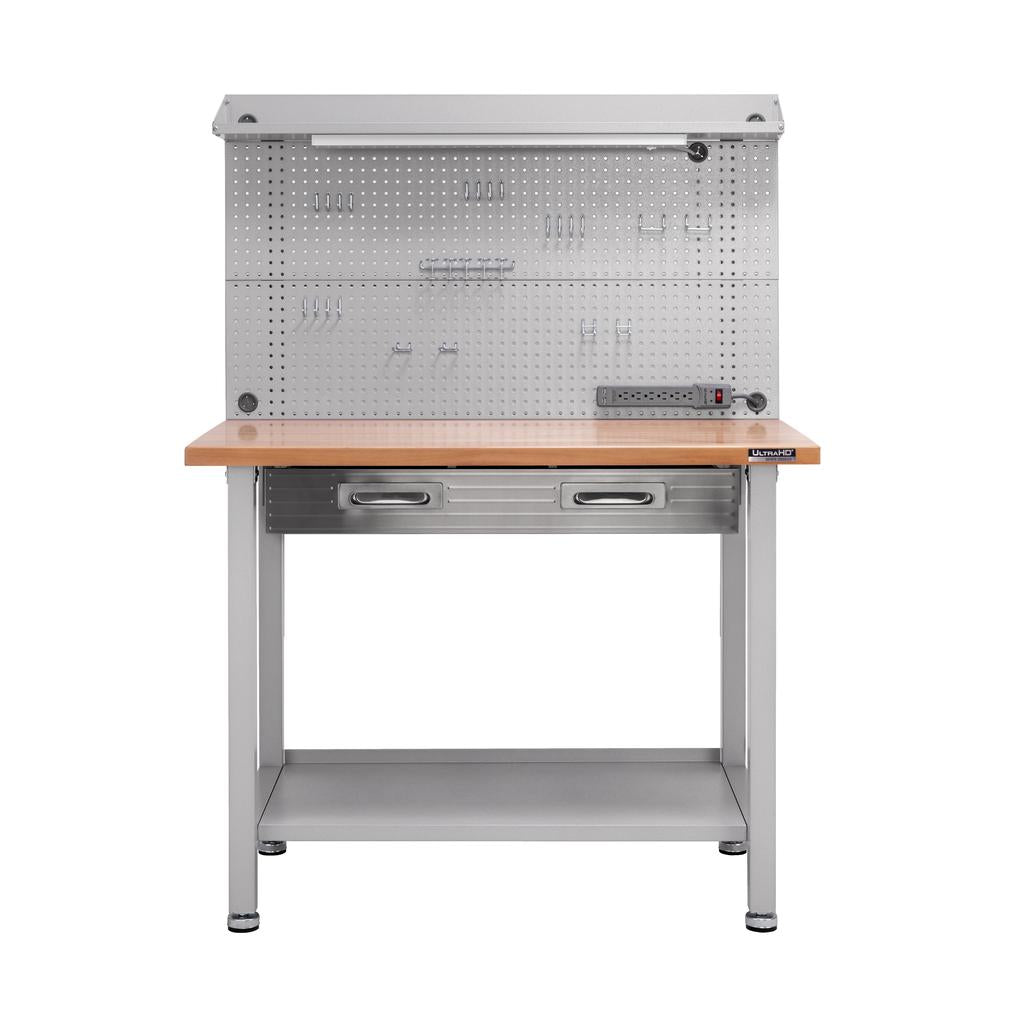 Seville Classics Mesa de Trabajo Iluminada UltraHD 121 cm x 60.96 cm x 165 cm / 48" x 24" x 65"