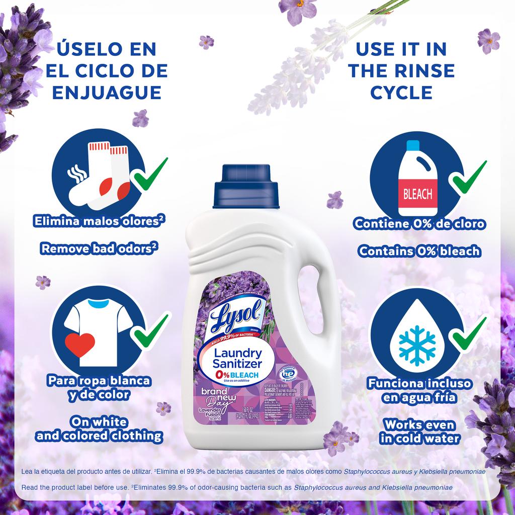 Lysol Desinfectante de Ropa 0 % Cloro 4.43 L / 150 oz