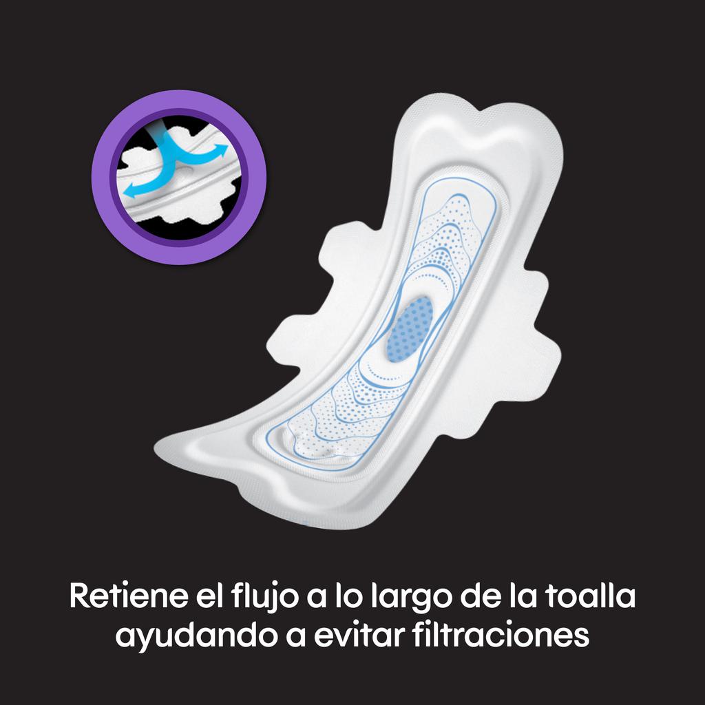 Kotex Nocturna Evolution Toallas Femeninas Extra Largas con Alas 60 Unidades