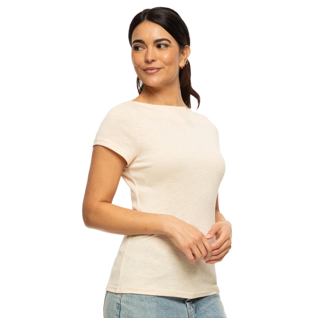 Jezebel Blusa Manga Corta Cuello Barco para Mujer