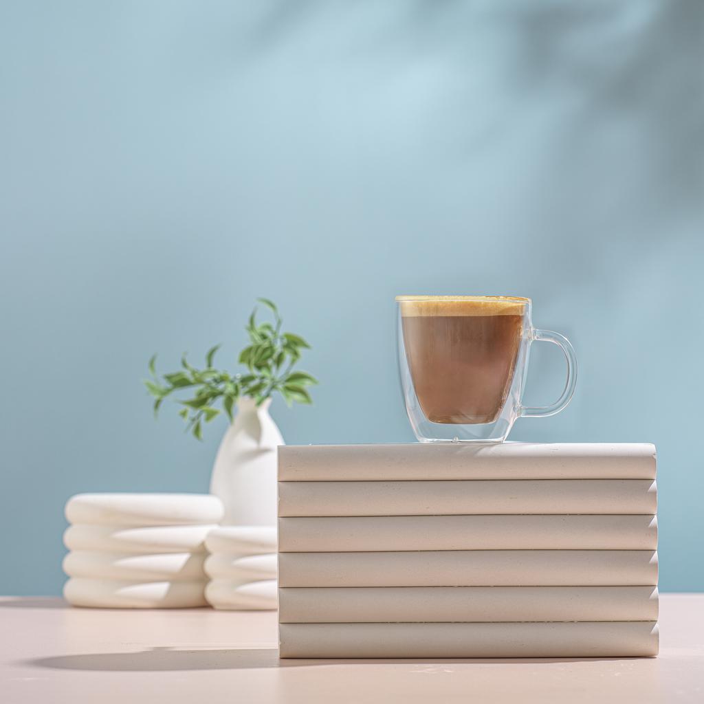 JoyJolt Tazas de Doble Pared en Vidrio 8 Piezas