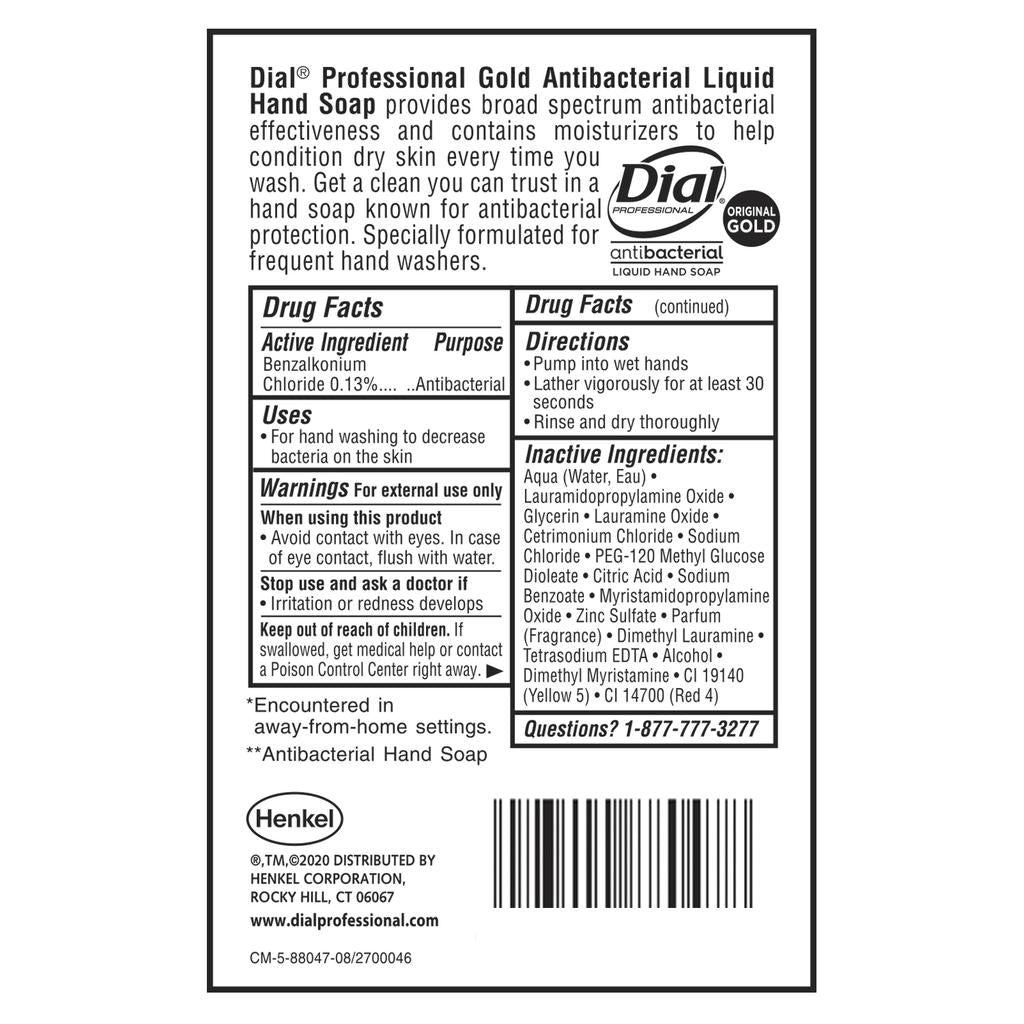 Dial Jabón Líquido Antibacteriano de Manos 3.78 L / 128 oz