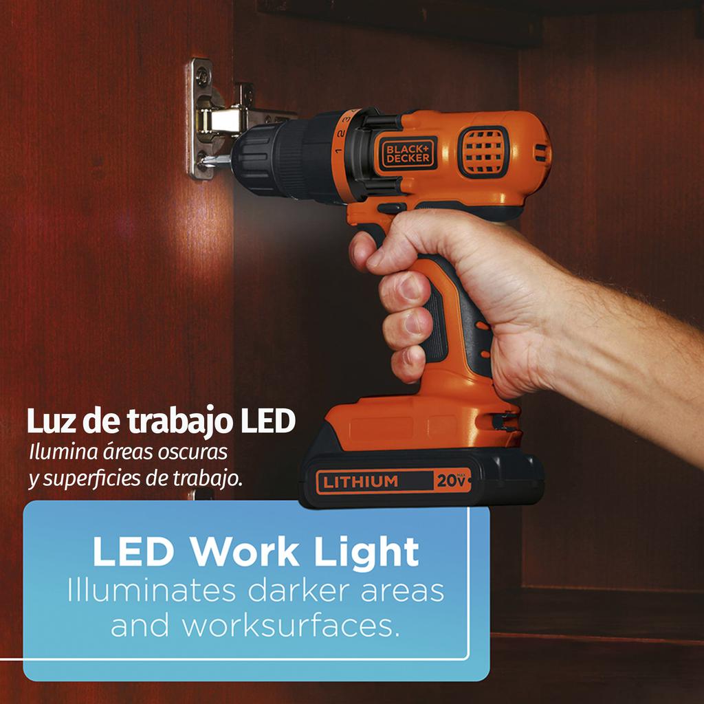 Black and Decker Kit de Taladro y Atornillador Inalámbrico de Impacto