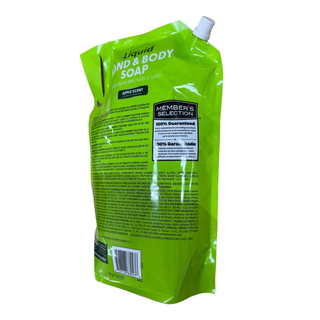 Member´s Selection Jabón Líquido para Manos y Cuerpo Manzana 2 L / 67.6 oz