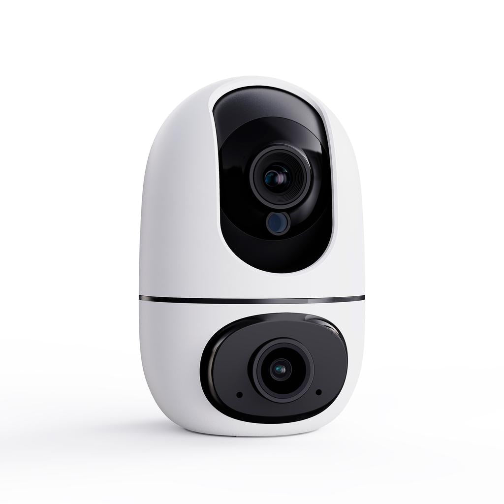 Virtavo Cámara de Seguridad para Interiores de Doble Lente HD con Visión Nocturna