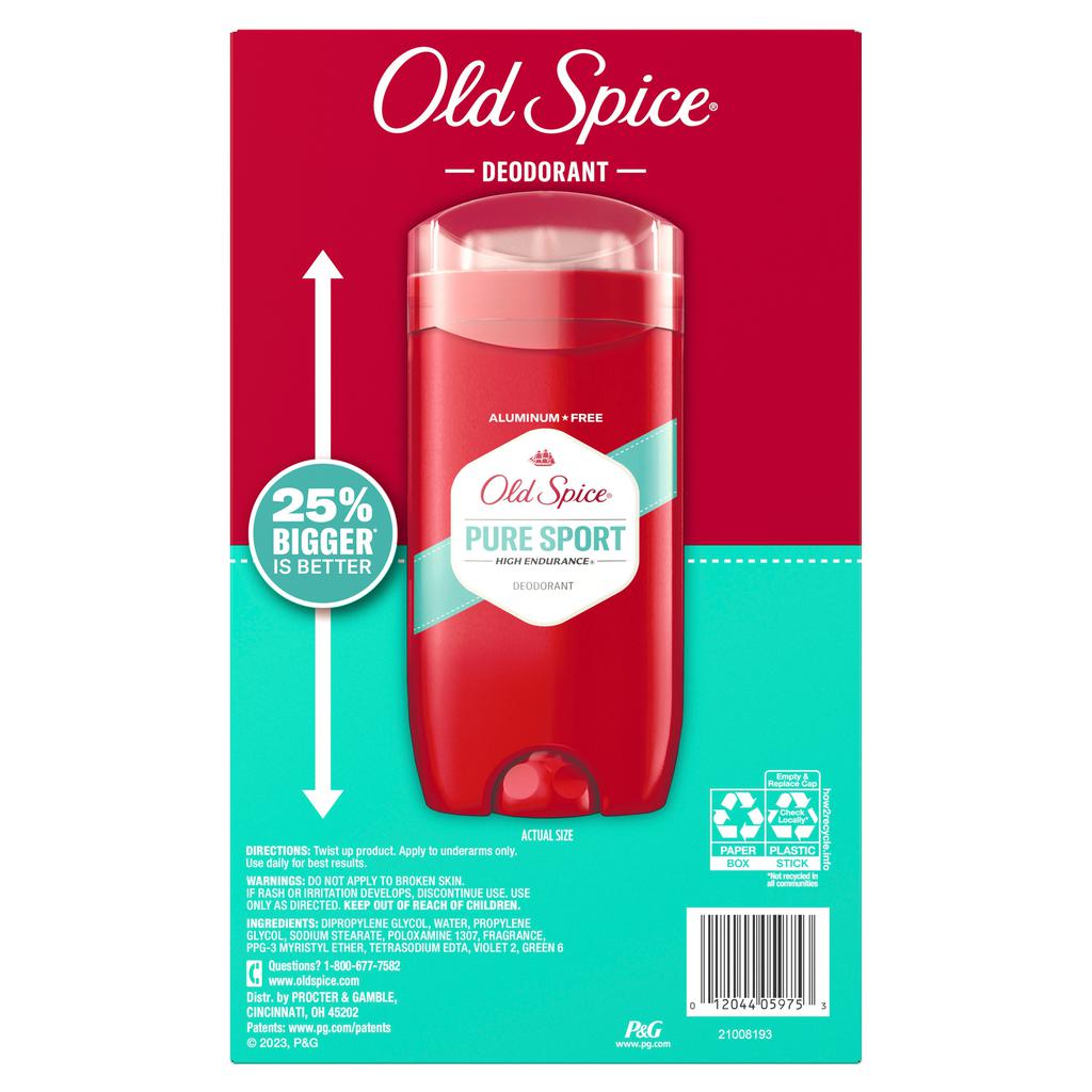 Old Spice Desodorante Pure Sport Esencia Masculina 5 Unidades / 85 g / 3 oz