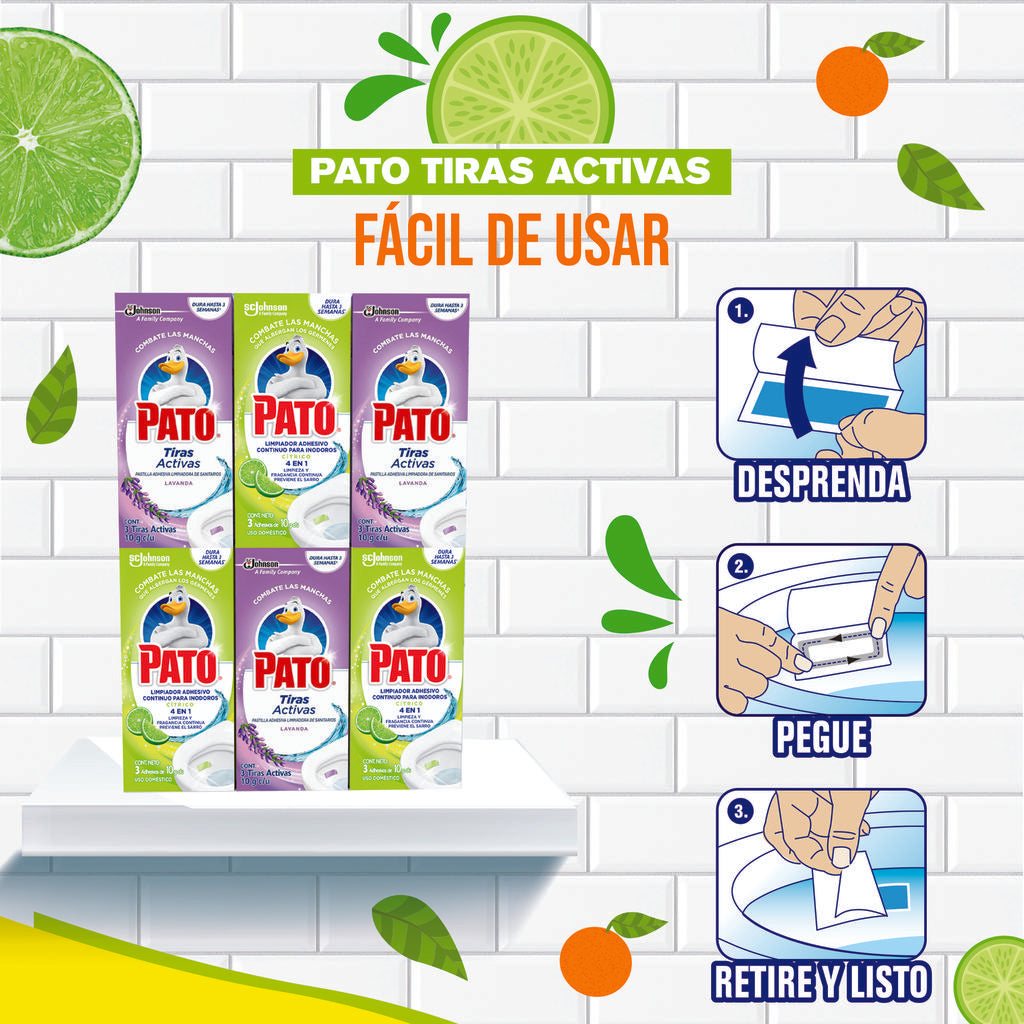 Pato Pastillas Adhesivas Limpiadoras de Sanitarios Lavanda y Cítrico 6 Unidades / 30 g