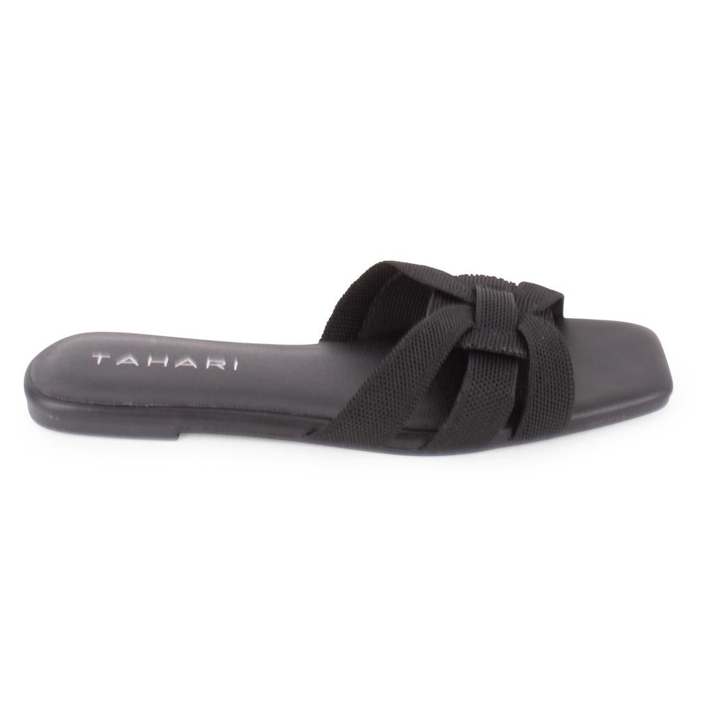 Tahari Sandalias Planas con Empeine Tejido para Mujer