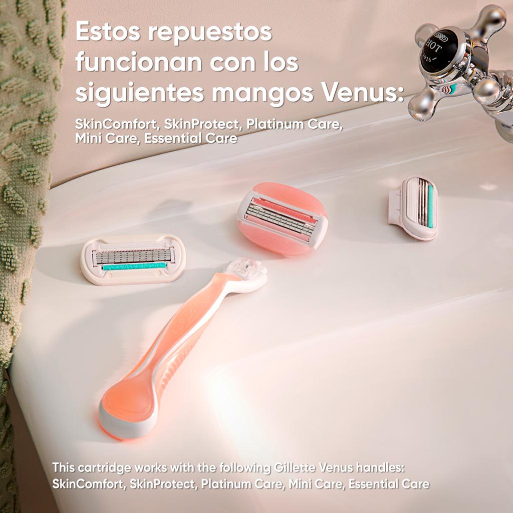 Gillette Venus Máquina De Afeitar Para Mujer Venus Comfortglide White Tea / 12 Cartuchos Humectantes