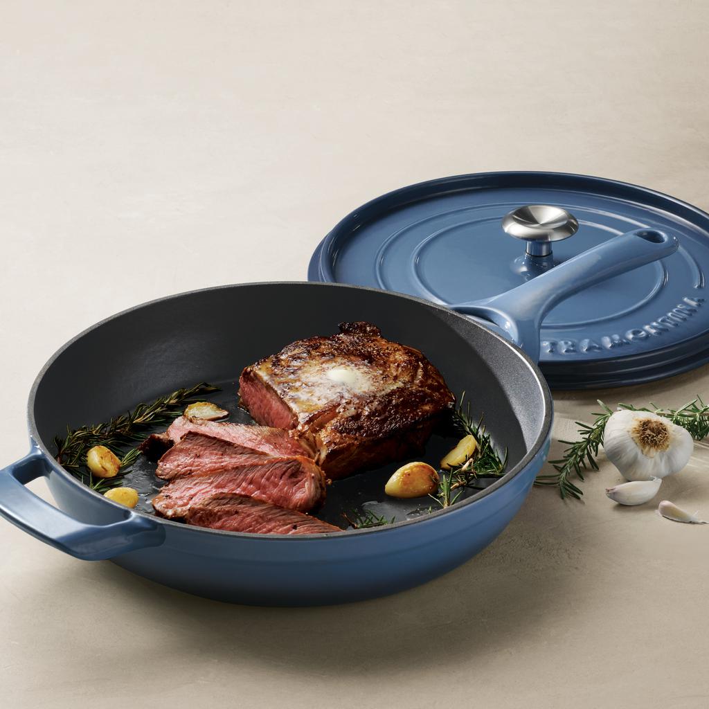 Tramontina Sartén de Hierro Fundido Esmaltado con Tapa 30.48 cm / 12"