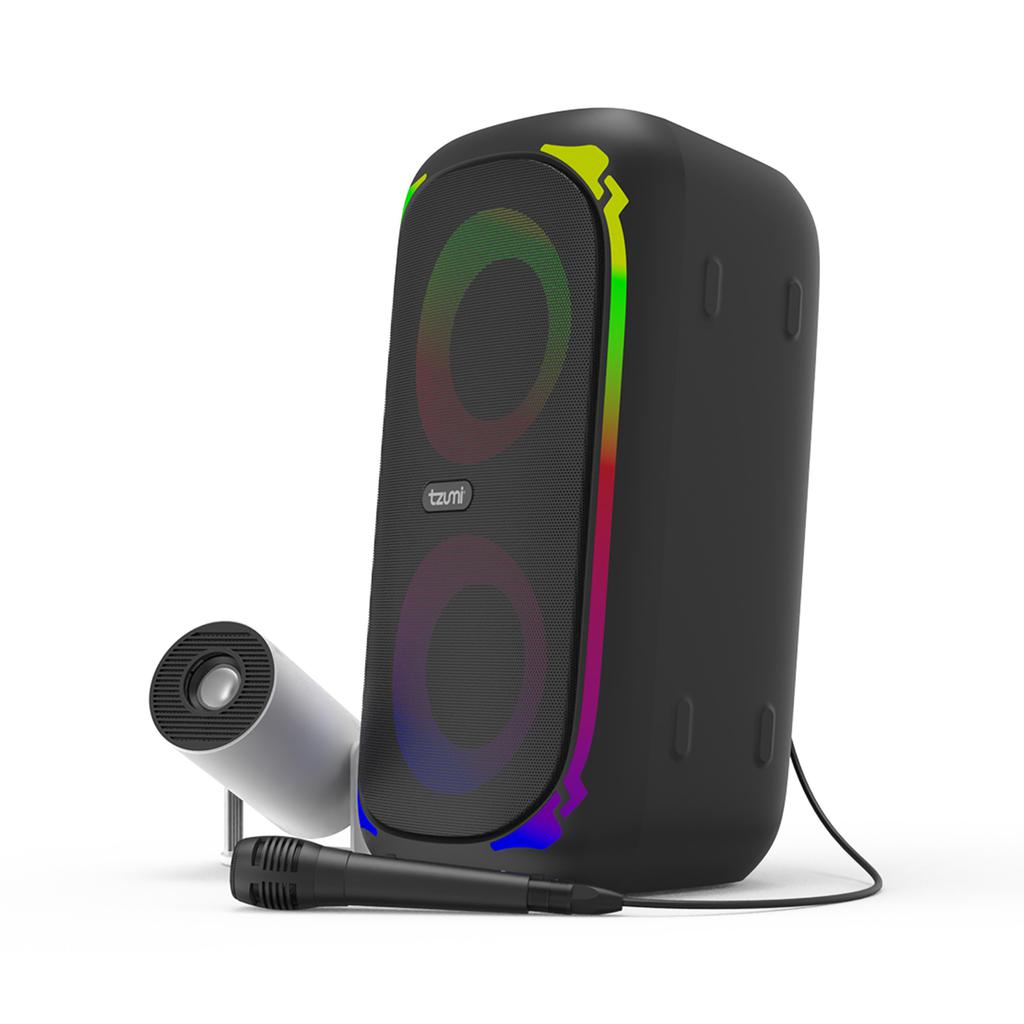 Tzumi Teatro en Casa con Proyector, Altavoz Bluetooth y Micrófono