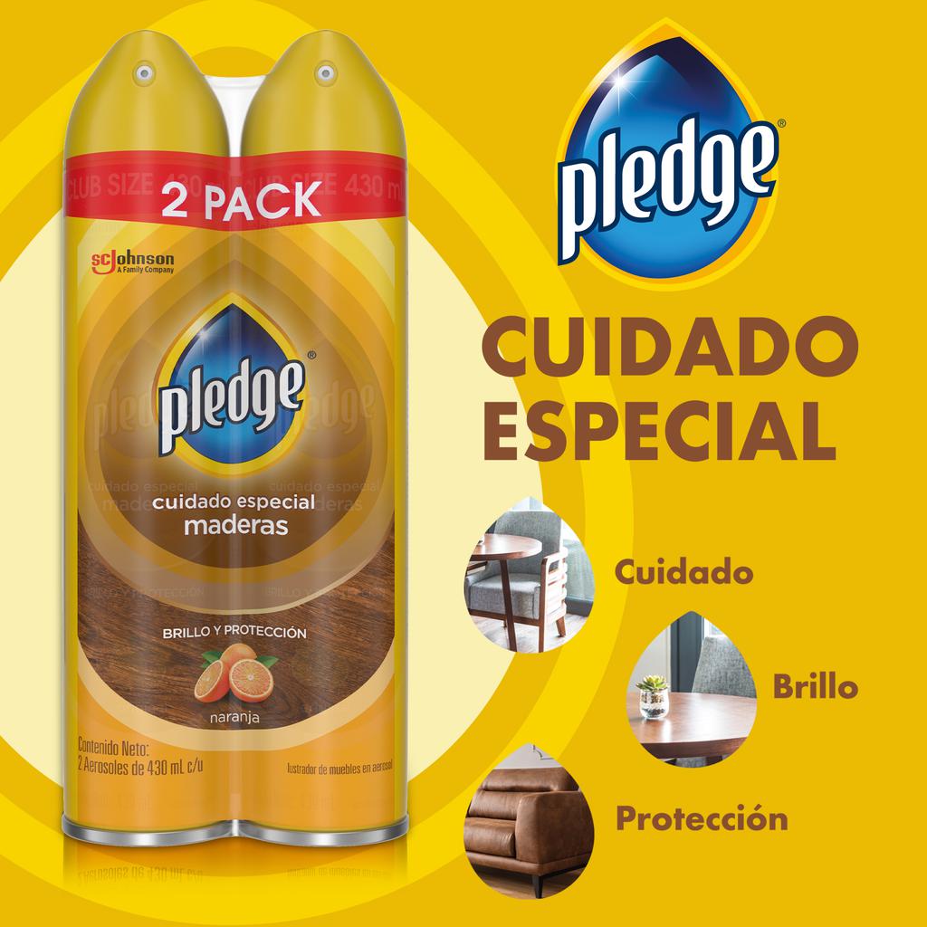 Pledge Cuidado Especial de Madera con Aroma a Naranja- Brillo y Protección 2 Unidades / 430 mL / 14.5 oz