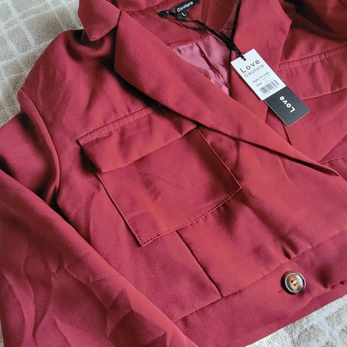 Blazer Corto para Mujer Color Vino