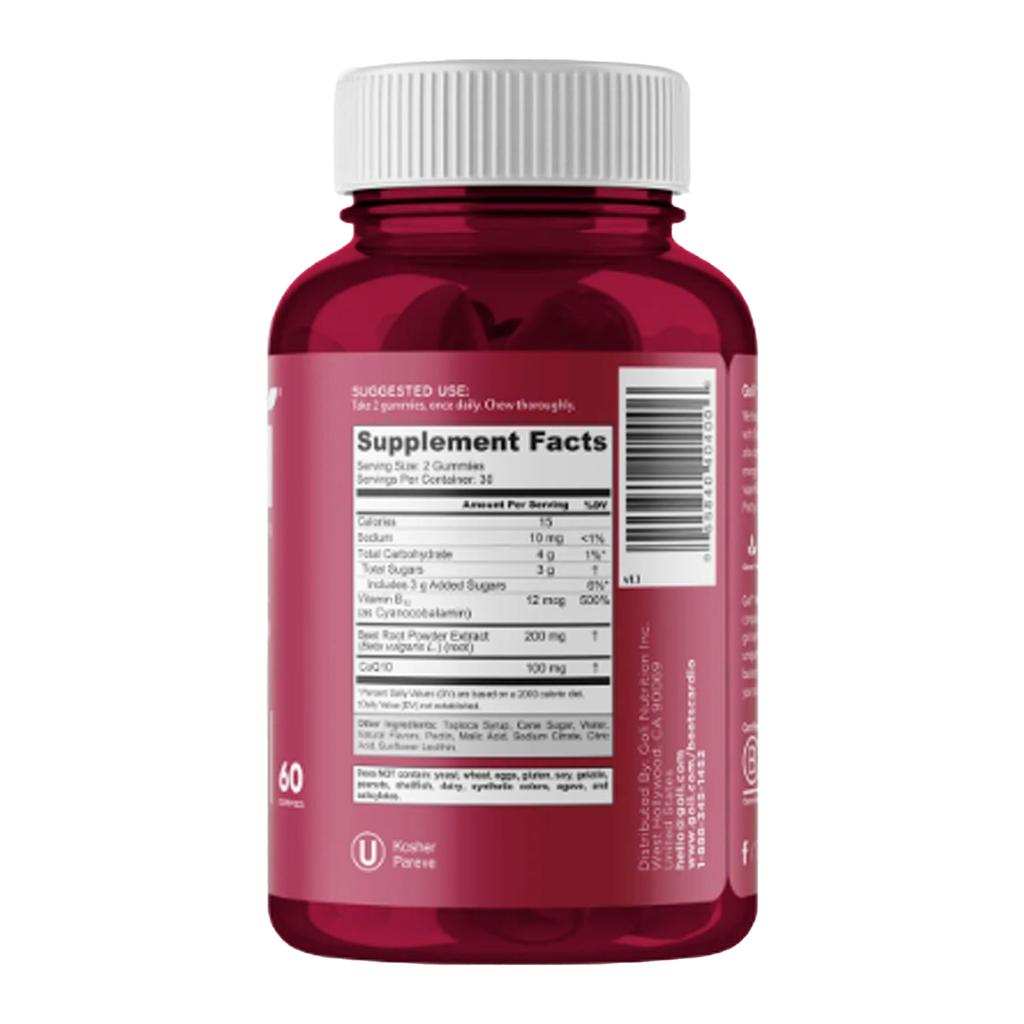 Golí Gomitas de Remolacha Suplemento Cardiovascular 60 Unidades / 240 g / 8.5 oz