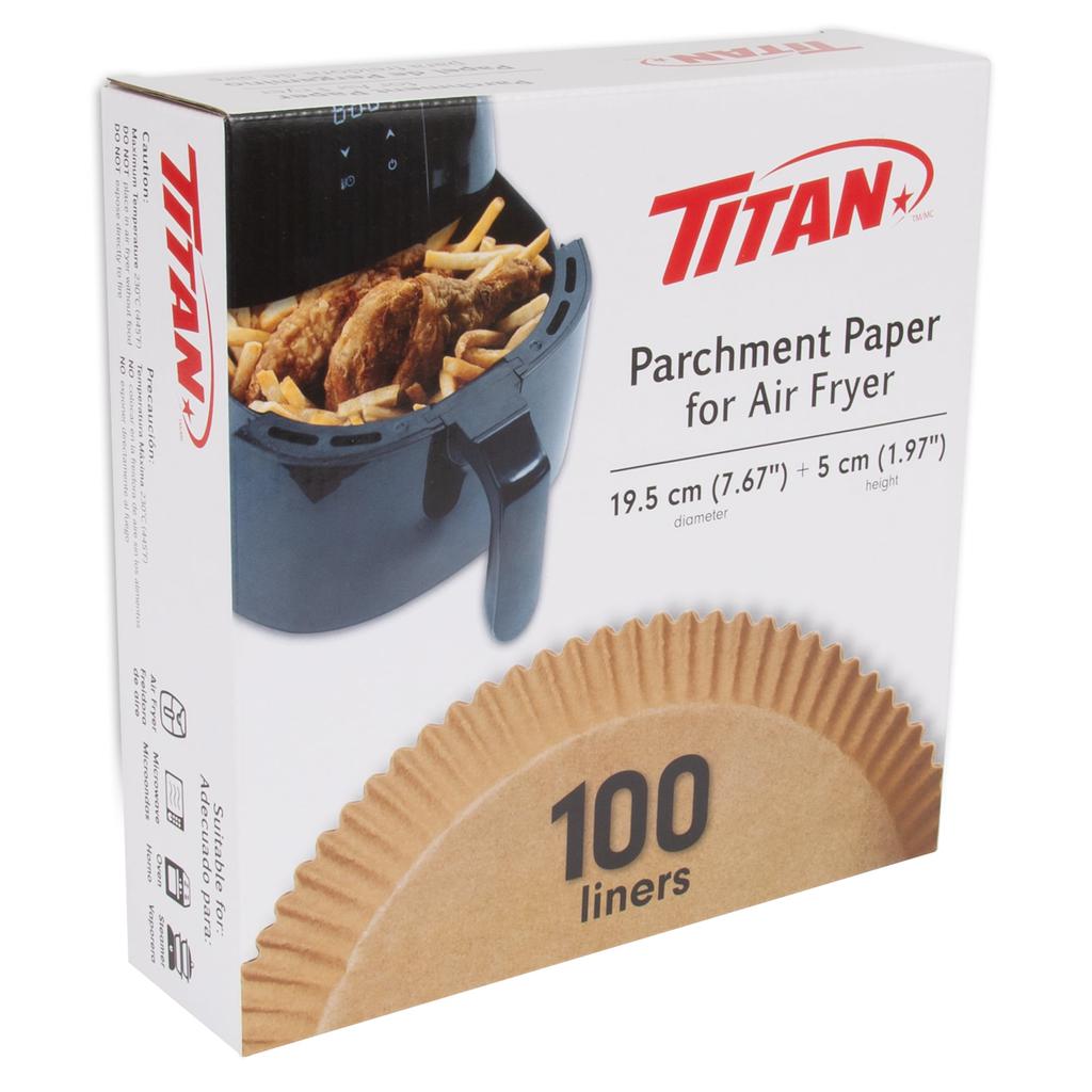 Titan Papel Antiadherente para Freidora de Aire 100 Unidades / 19.5 cm / 7.6"