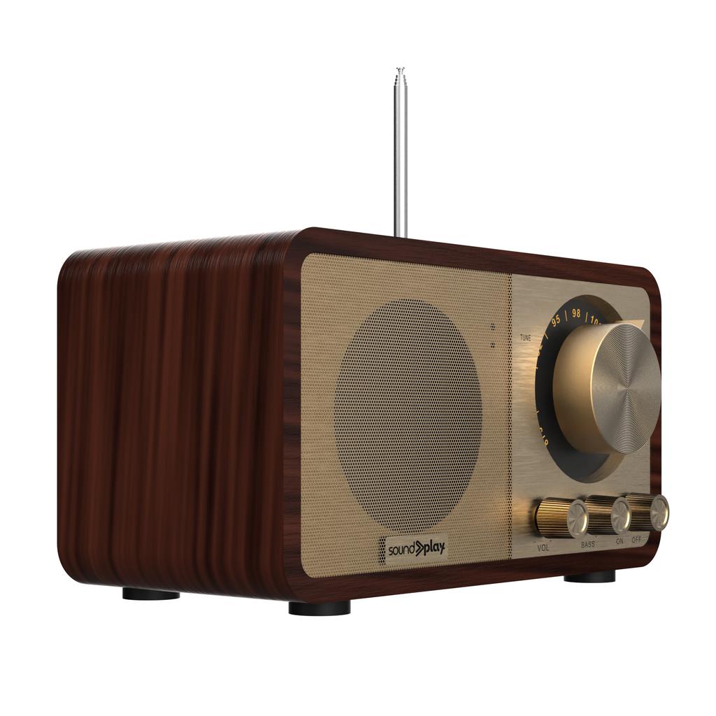 SoundPlay Altavoz Retro Inalámbrico con Radio FM, Entrada AUX y Reproducción USB D30508PS