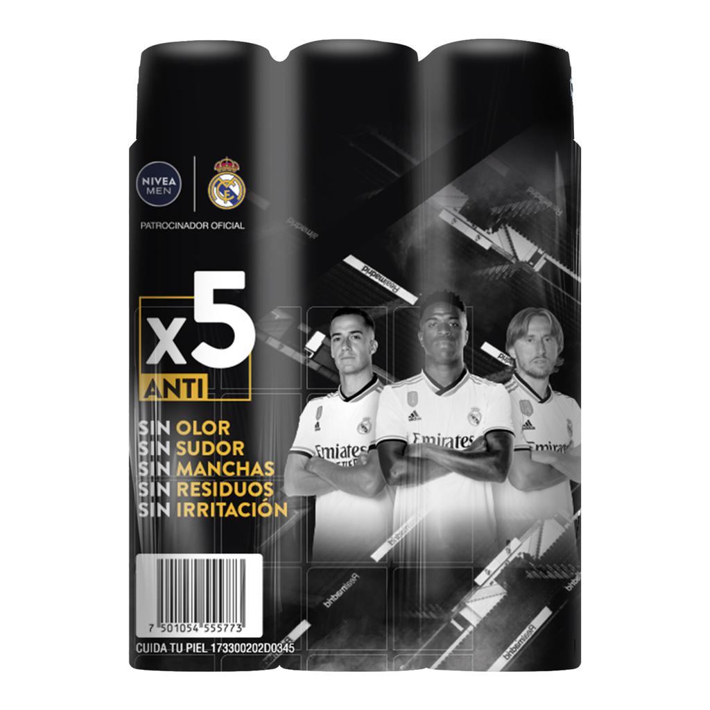 Nivea Aerosol Antitranspirante Black and White Invisible 3 Unidades / 250 mL / 8.7 oz