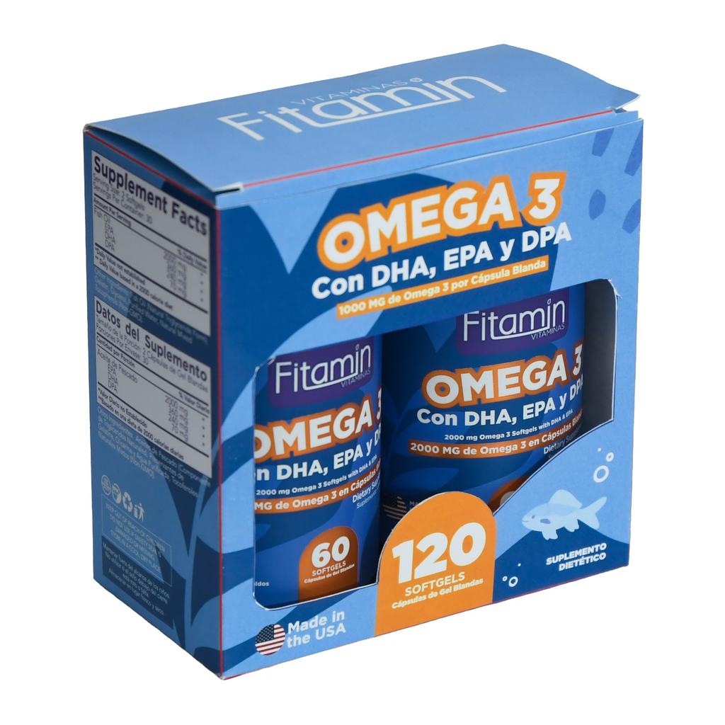 Fitamin Suplemento Alimenticio de Omega 3 en Cápsulas Blandas 2 Unidades