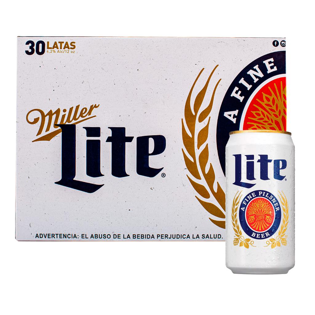 Miller Lite Cerveza en Lata 30 Unidades / 354 mL / 12 oz