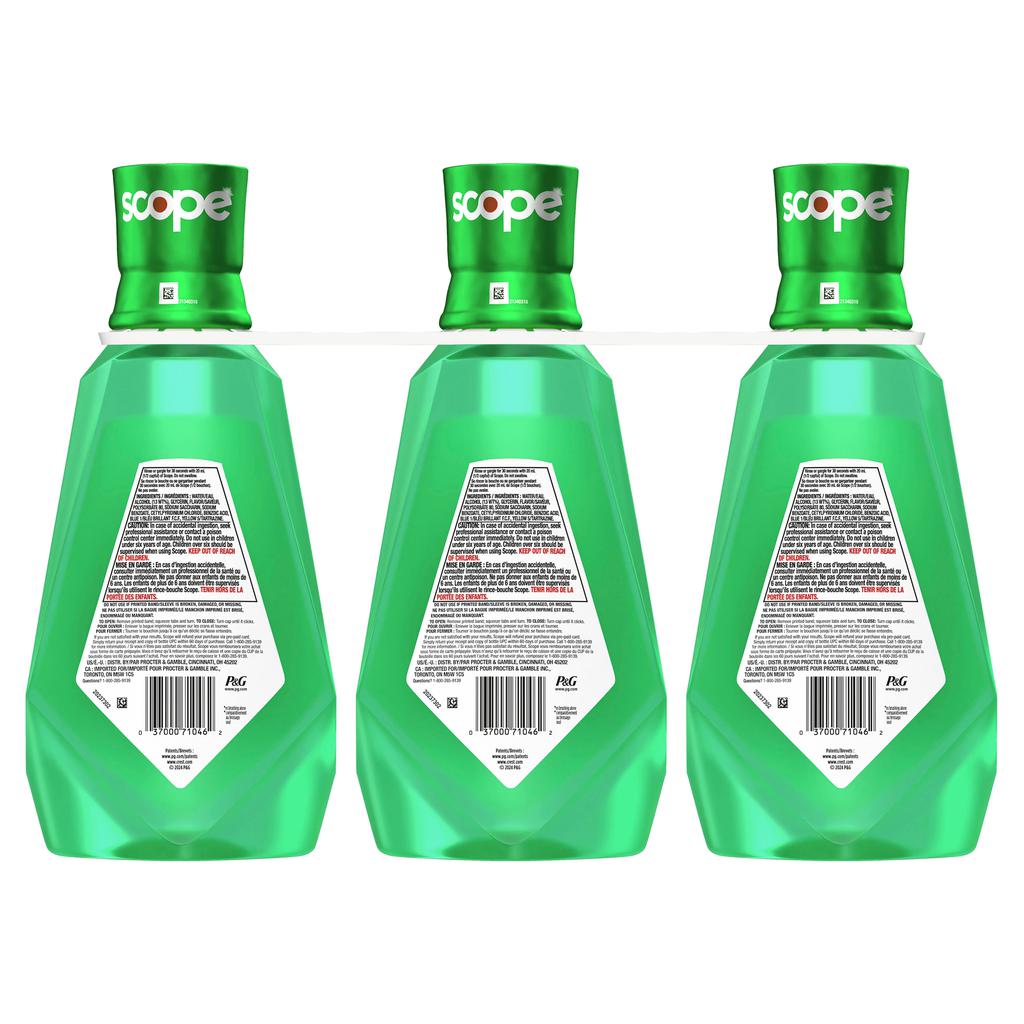 Crest Enjuague Bucal Scope Outlast 3 Unidades / 1 L / 33.81 oz