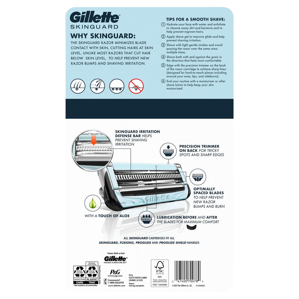 Gillette SkinGuard Máquina de Afeitar para Piel Sensible con 13 Cartuchos + Mango