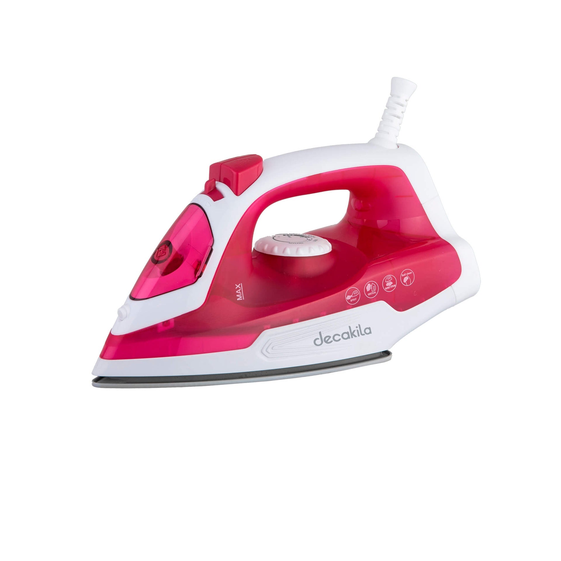Plancha electrica a vapor decakila kuen002r rosado y blanco