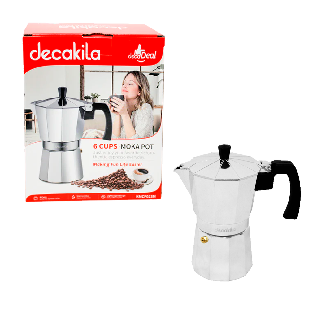 Cafetera expresso para 6 tazas de aluminio 0.3 litros decakila kmcf023m gris